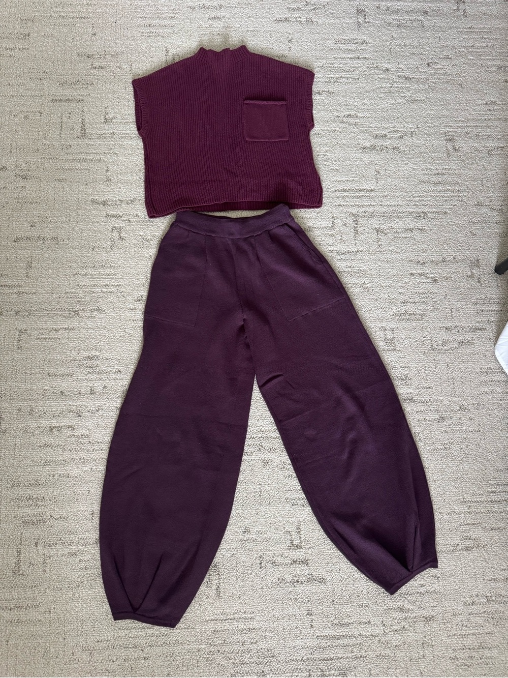 Free People Wide-Leg Knit Lantern Pants Set
